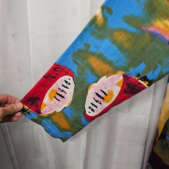 Audate Dress Maxi Artsy Avant Garde Evil Eye Shift Festival 3XL - Picture 2 of 11